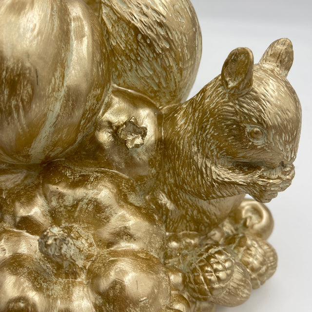 16" Resin Cornucopia with Fruit and Squirrel