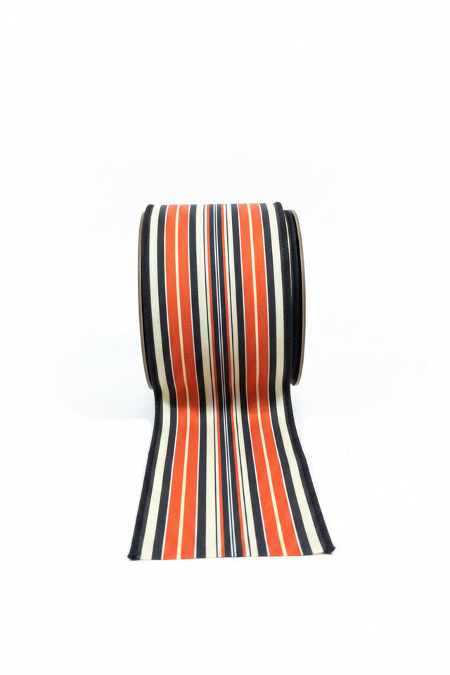 4" x 10yd Dupioni Vintage Stripe Ribbon