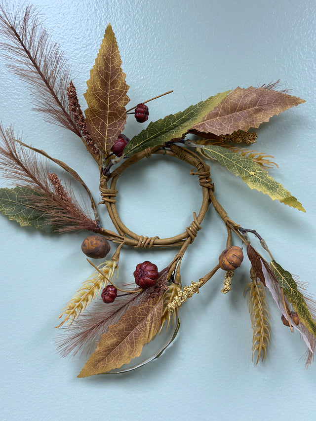 13" Mix Fall Foliage Candle Ring