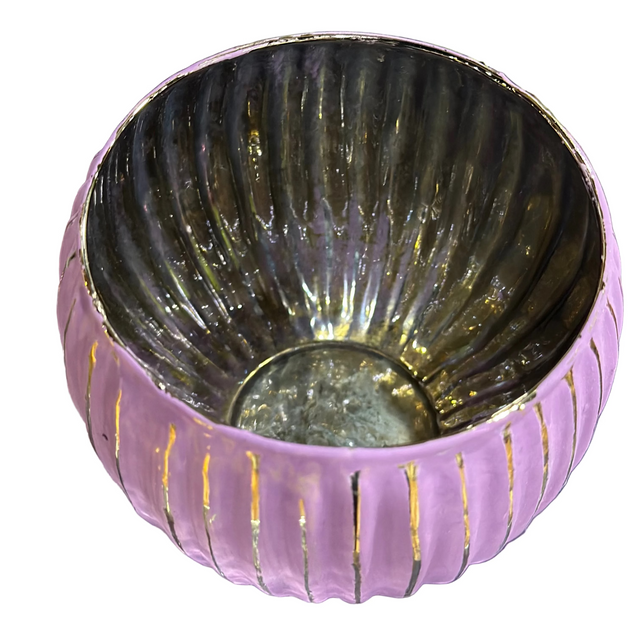 4" Purple Mercury Glass Candle Holder