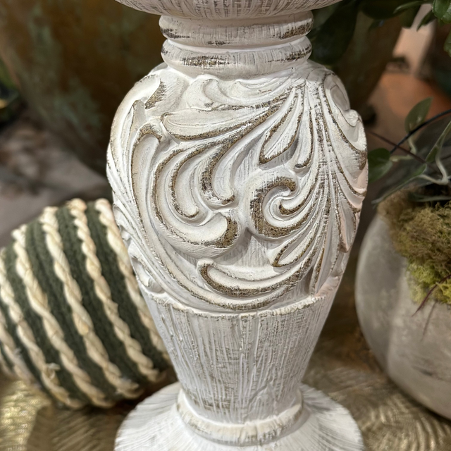 8.5" Resin Scroll Candle Pillar