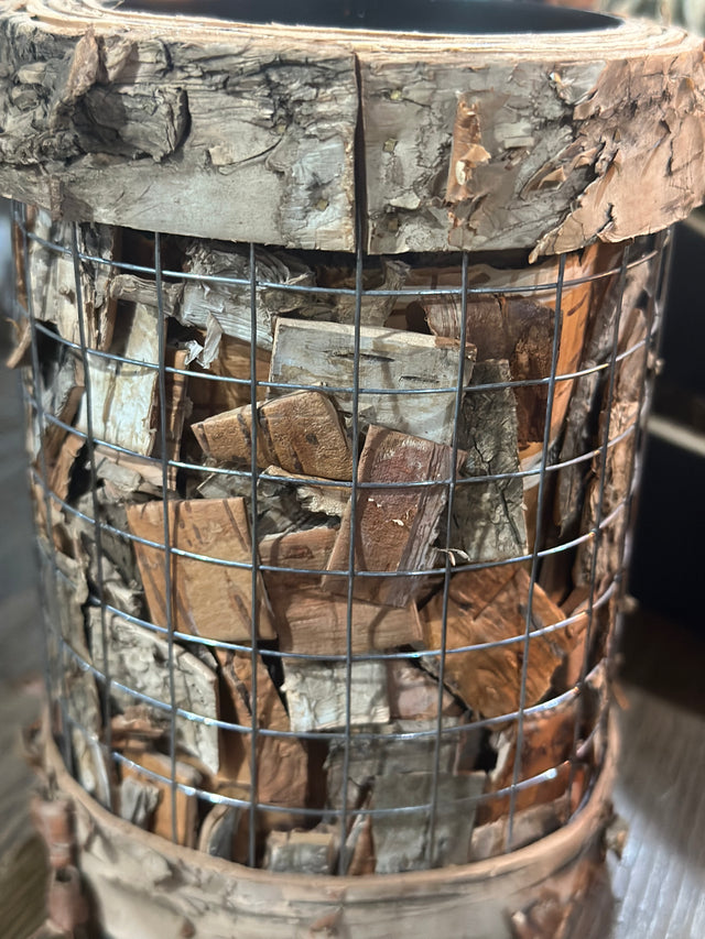 6" Wired Birch Candle Holder