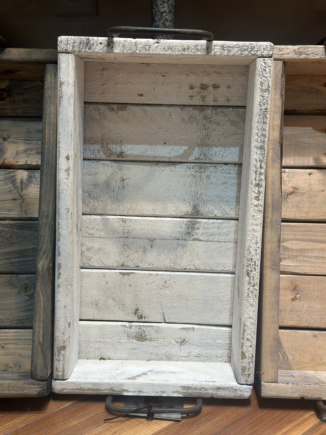 14.75" Small Distressed Wood Tray