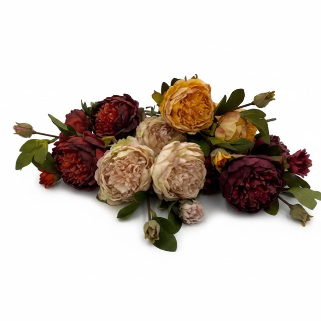 25" Dried Peony Stem | Available in Plum, Cream, Yellow, and Burgundy