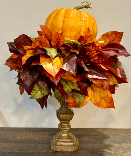 20"H Cider & Cabernet Fall Candlestick Arrangement