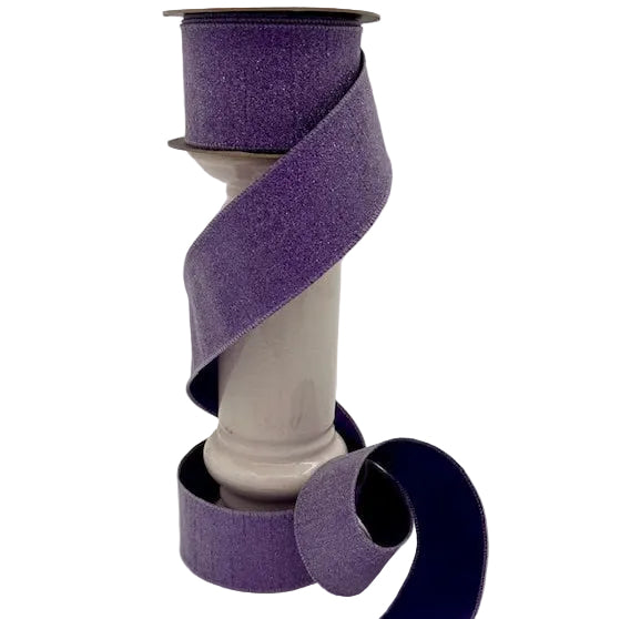 2.5" x 10YDS Metallic Lavender/Purple Glitter Ribbon