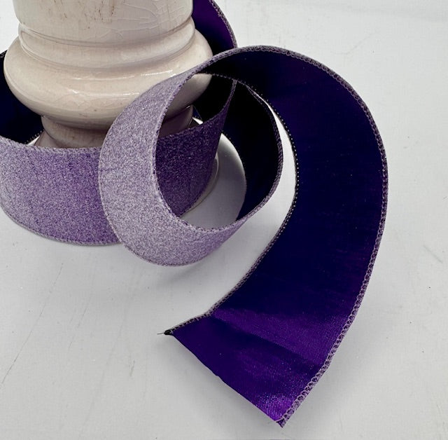 2.5" x 10YDS Metallic Lavender/Purple Glitter Ribbon