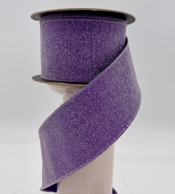 2.5" x 10YDS Metallic Lavender/Purple Glitter Ribbon