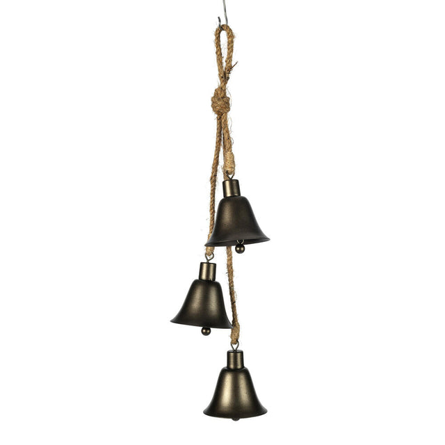 3.5" Matte Mocha Bell Ornament with Jute Cord