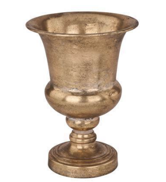 10" Antique Gold Tin Compote