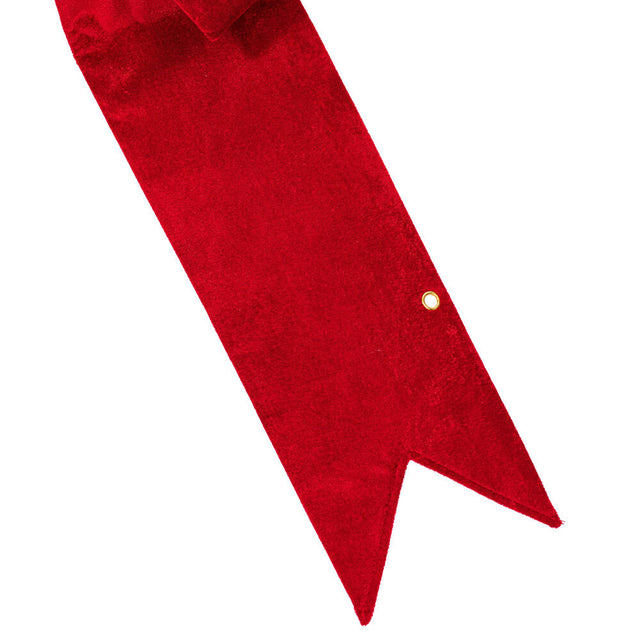 48" Red Four Loop Velvet Outdoor Christmas Bow