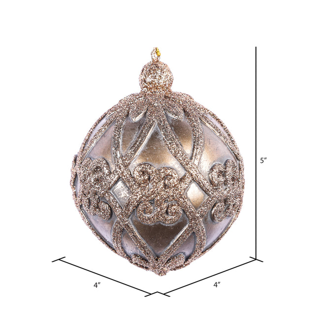 5" Gold Antique Filigree Pattern Ball Ornament, 3/Pack