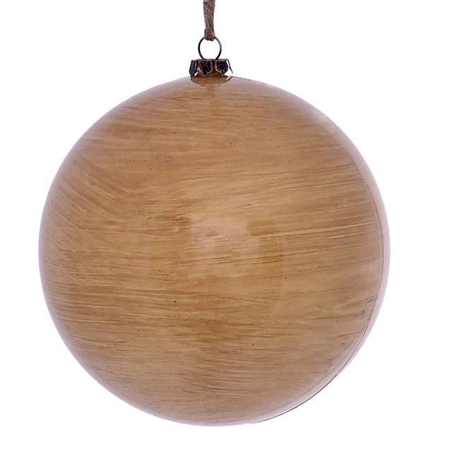 4.75" Wood Grain Ball Ornament |4 per Bag
