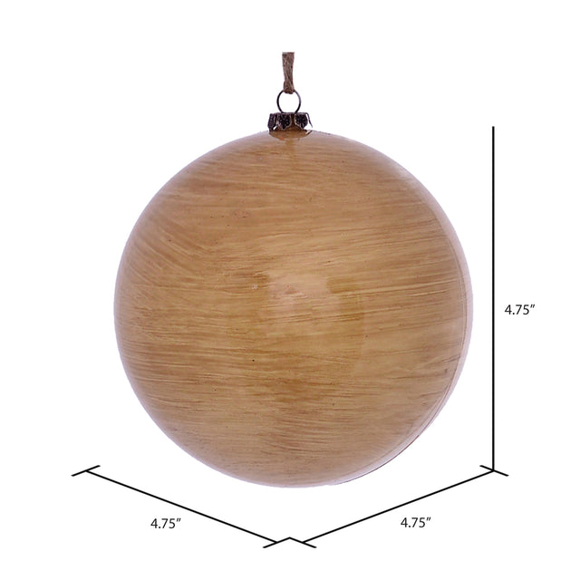 4.75" Wood Grain Ball Ornament |4 per Bag