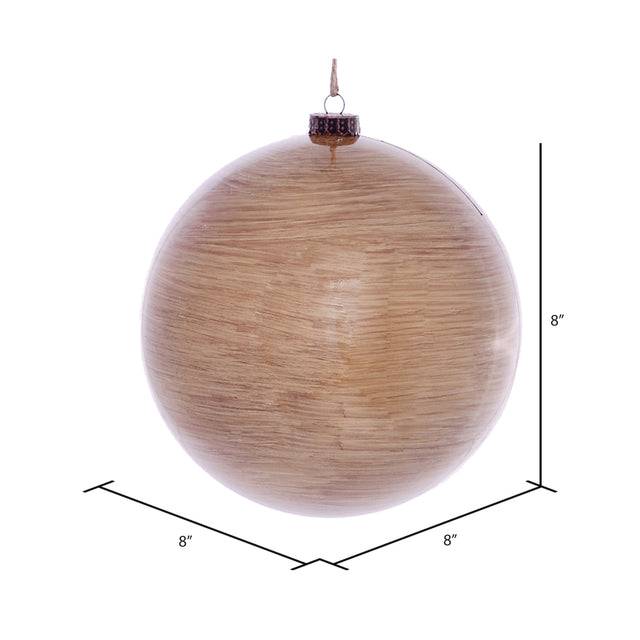 8" Wood Grain Ball Ornament