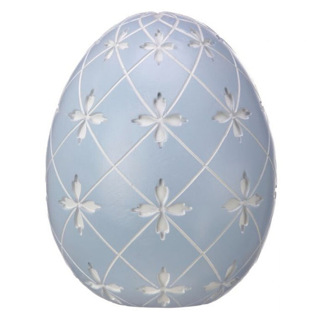 5" Resin Lattice Cross Egg | Navy or Light Blue