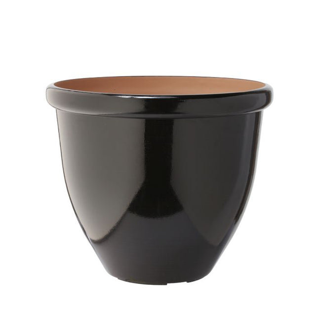 17.25"D x 15"H Streaked Glaze Fiber Resin Pot | 3 Colors Available