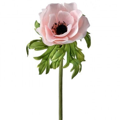 22" Just Cut Anemone Flower Stem Blush Lavender White