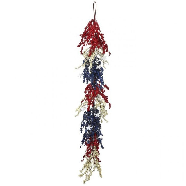 48" Patriotic Berry Garland with Stars