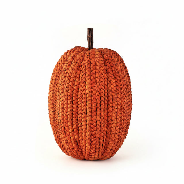 19.5" or 27.5" Orange Basket Weave Pumpkin