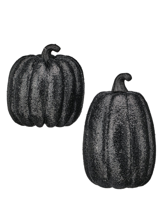 7.5"/9.5" Glitter Pumpkins | Black or Orange