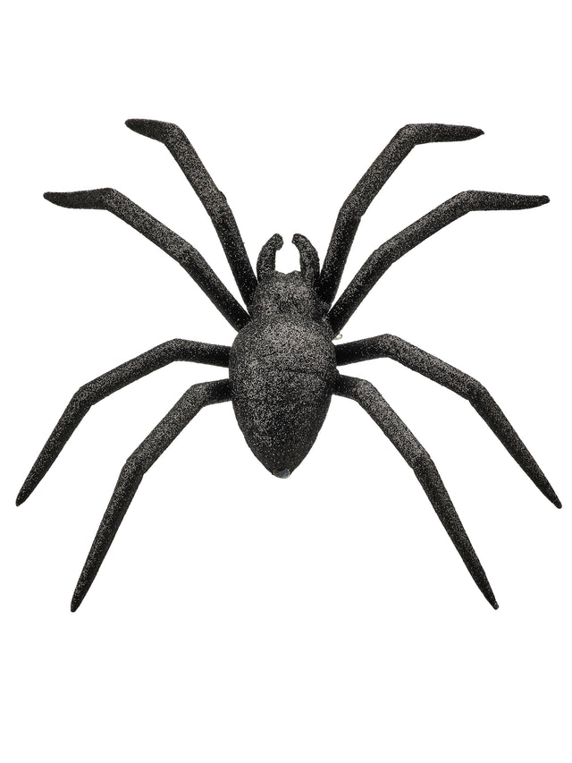 8" Plastic Glitter Spider | Black, Orange, & Purple