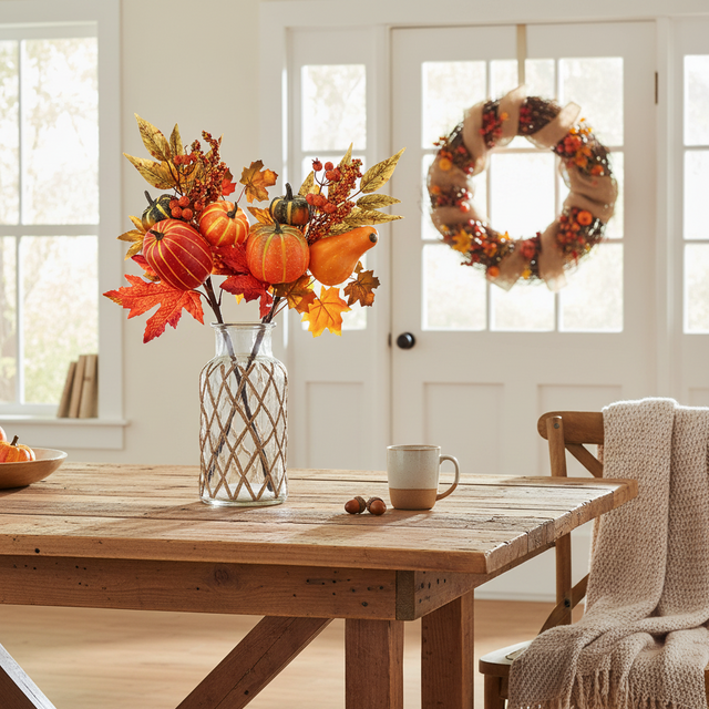 18" Autumnal Gourd & Berry Pick | Pumpkin Trio & Gourds/Pumpkins Mix