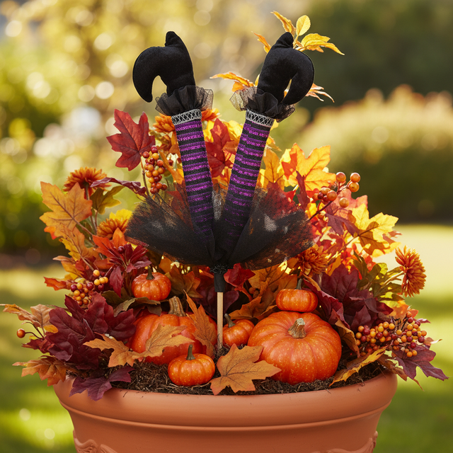 18" Witch’s Legs Pick | Black | Purple