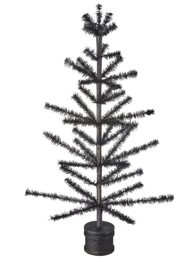 36" Halloween Feather Tree | Black & Orange