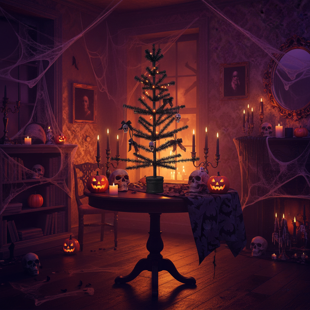 36" Halloween Feather Tree | Black & Orange