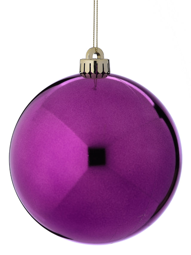 140mm / 5.5" Purple Shiny Ball Ornament Set/2