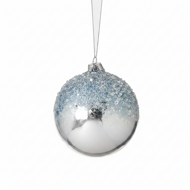 4"/6"Metallic Ice/Sequin Ornament | Two Elegant Styles to Choose