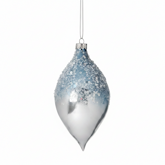 4"/6"Metallic Ice/Sequin Ornament | Two Elegant Styles to Choose