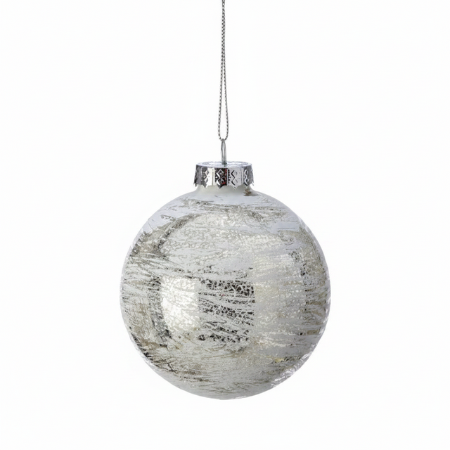 4-6" Glass Whitewash Mercury Ornament | Ball/Kinset 2 AST