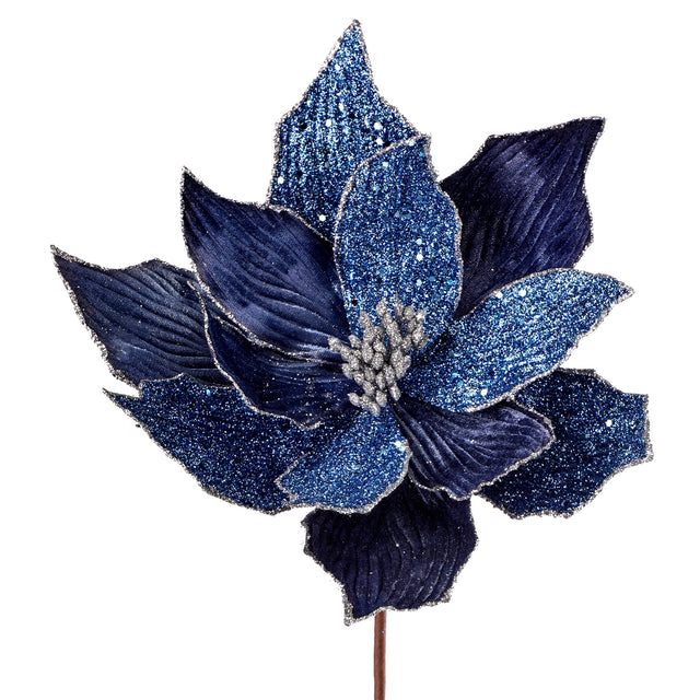 Decorative blue flower on a white background