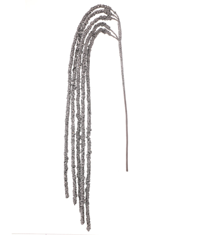 40" Silver Glittered | Bubble Dripping Rain Spray