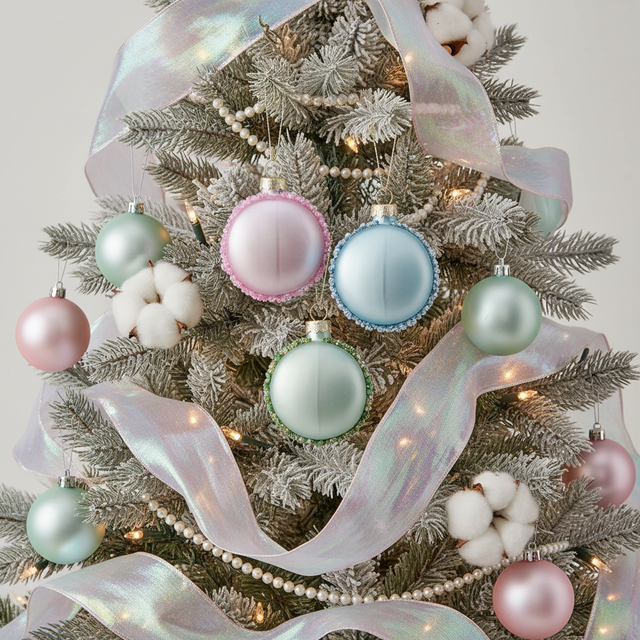 2.3" Glass Beaded Macaron Ornament | Pink Green Blue