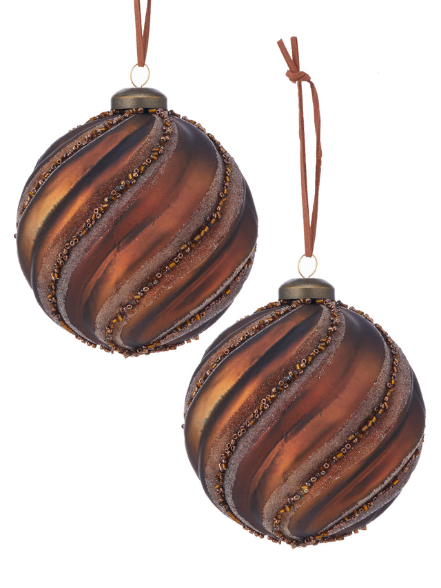 Bronze and Chocolate Mercury Glass Ornaments | Ball & Finial