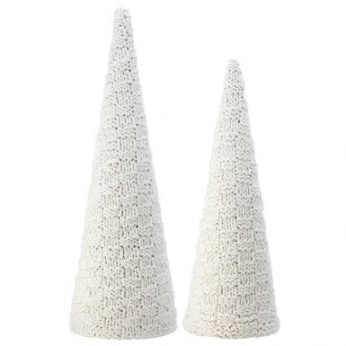20"-24" Cream Macrame Woven Tree Set/2