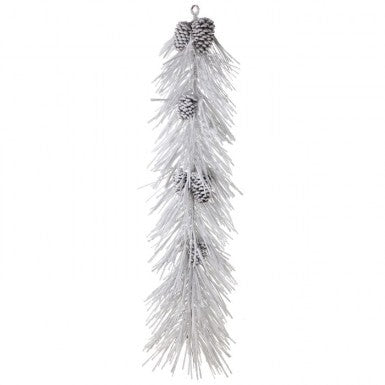 48" Long Snow Pine Garland with Pinecones