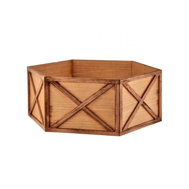 11"H x 26"D Wood Hexagonal Tree Collar