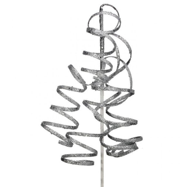 26" Glitter Curly Q Spray | Gold Green Red Silver