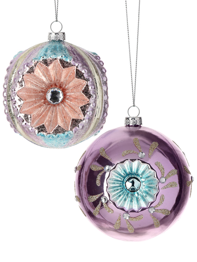 4" Pink and Silver Reflector Ornament