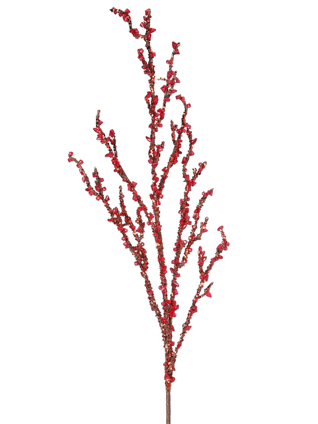 37" Metallic Red Crushed Iced Spray