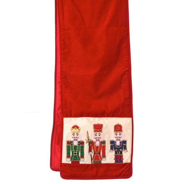 72"x13" Velvet Embroidered Nutcracker Table Runner
