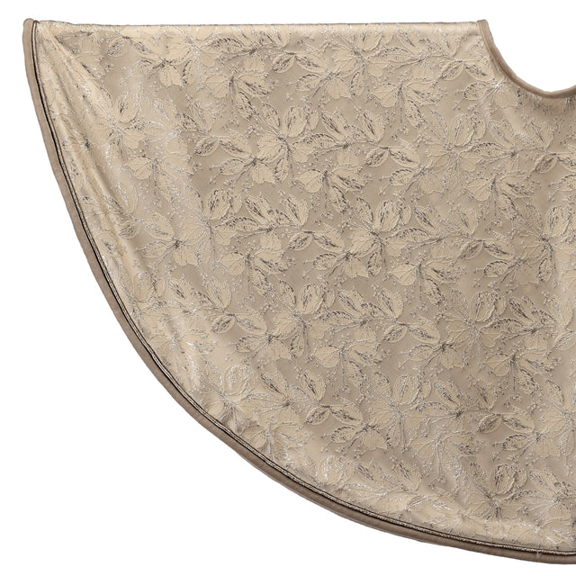 54" Jacquard Floral Print Tree Skirt | Ivory & Platinum