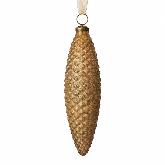 Antique Rustic Glass Pine Ornament, additional view