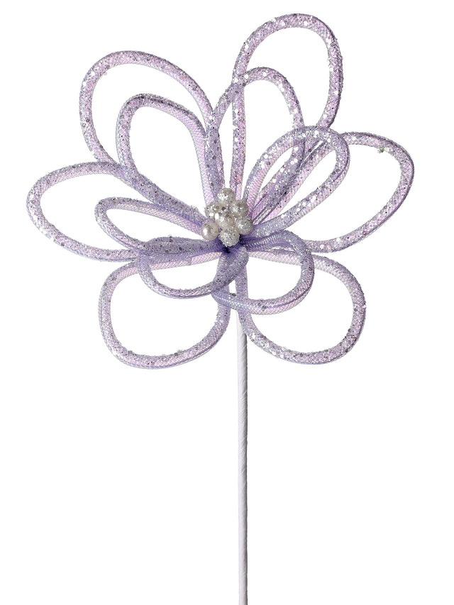 22" Glitter Sugar Petal Loop Flower | Available in Lavender or Mint Green