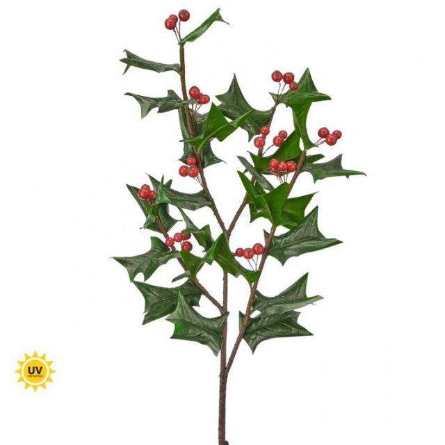 30" UV-Protected Fresh Cut Holly Spray