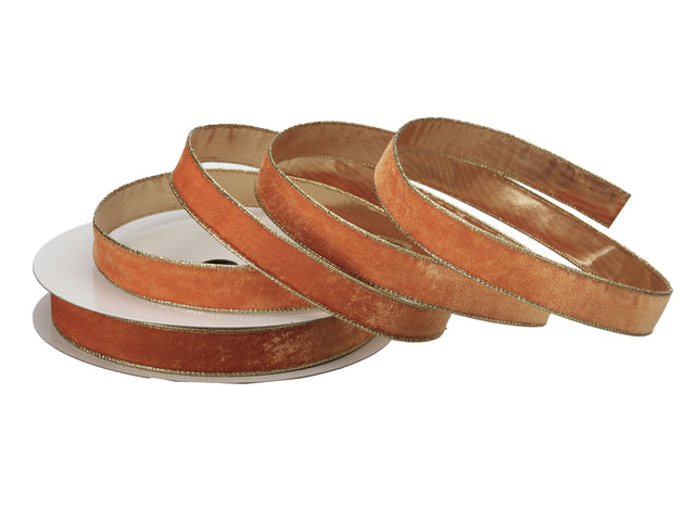 1" x 20 Yards Wired Velvet Ribbon with Metallic Edge | Available in MANY Colors